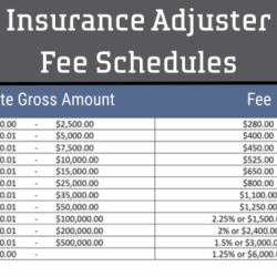 Insurance adjuster fee schedule