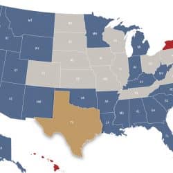 Texas reciprocity map