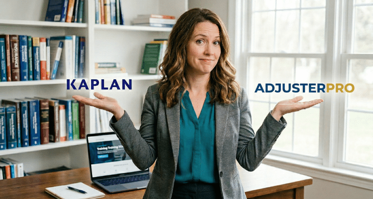Compare Kaplan vs. AdjusterPro adjuster courses, including pros, cons, pricing, pass rates, and which option might fit you best