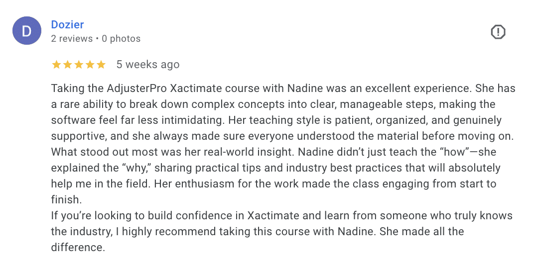 AdjusterPro's Xactimate webinar training review