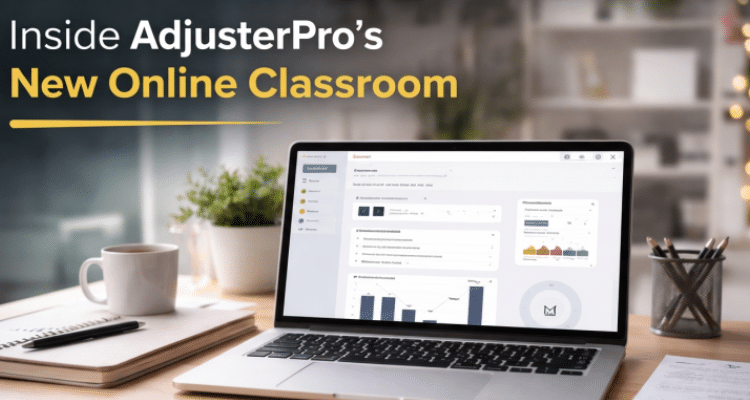Article exploring what insurance claims adjuster online courses look like in AdjusterPro's new classroom