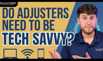 Video discussing whether insurance adjusters need to be tech savvy, what they use, and how it affects the job.