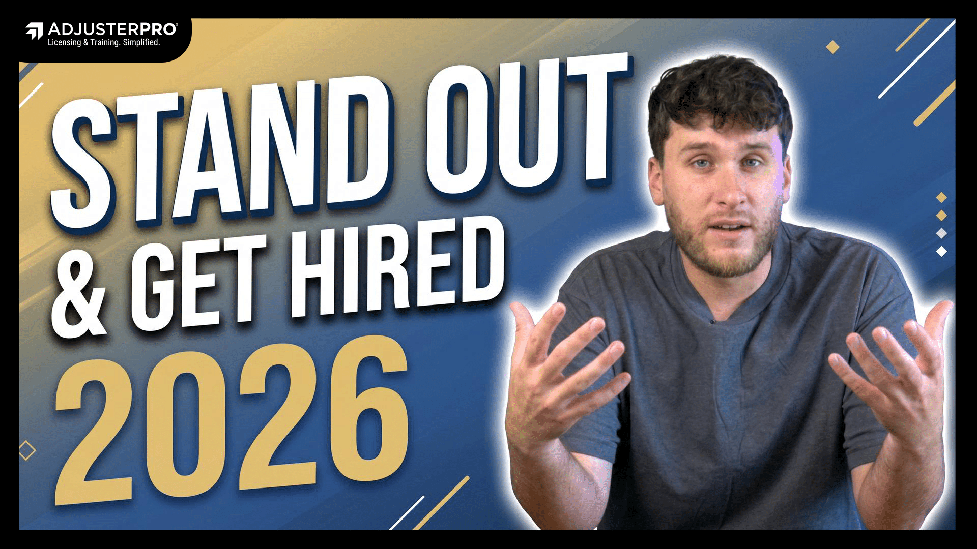 Video that breaks down how insurance adjusters can stand out and get hired in 2026 using insights from experienced adjusters and recruiters.