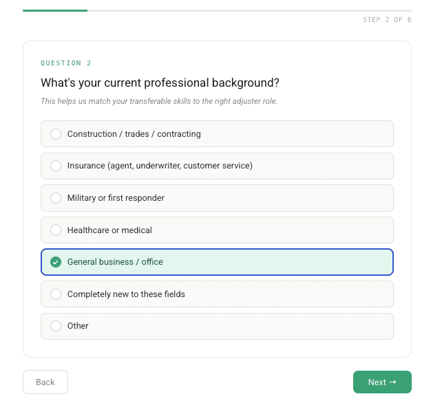 Insurance adjuster career path builder