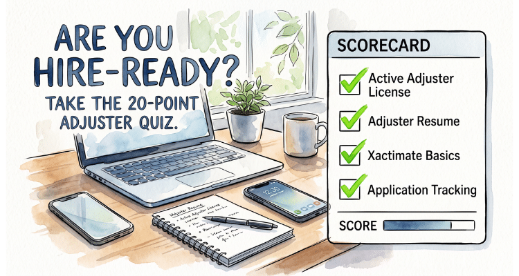 Are you ready to be hired as an insurance adjuster. Includes interactive quiz to help you decide plan of action.