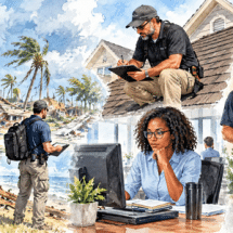Article discussing the different types of insurance adjusters, including staff, independent, public, field, desk and CAT adjusters, and how each career path differs.