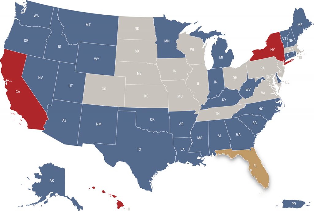 Florida adjuster reciprocity map